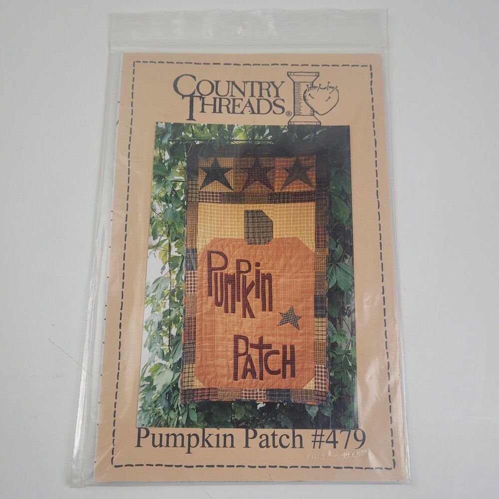 Vtg Country Threads #479 'Pumpkin Patch', uncut quilt pattern 24x44"